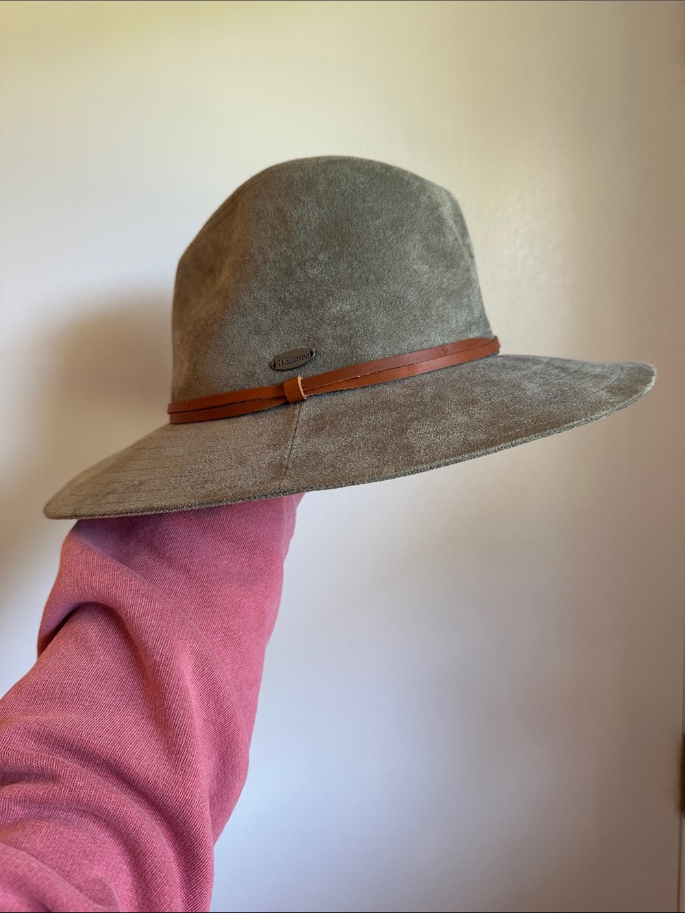 Telluride Wallaroo Hat, faux suede in Sage, Size: M (58cm)